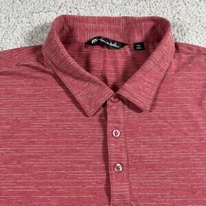 Travis Mathew Polo Shirt Mens 3XL Red Performance Golf Logo Stretch Short Sleeve